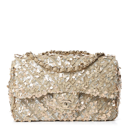 Chanel Sequins Chevron Medium Flap Gold 1 of 10