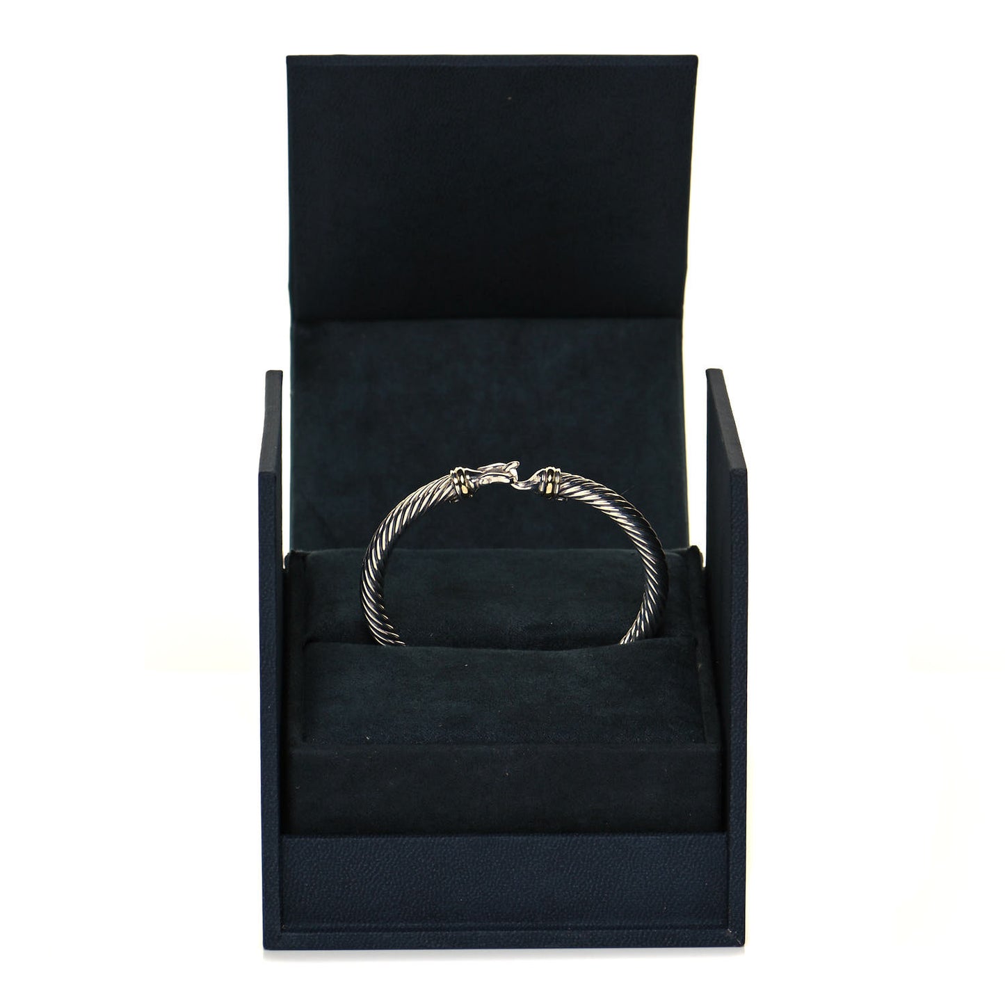 Sterling Silver 18K Yellow Gold 5mm Cable Classic Buckle Bracelet