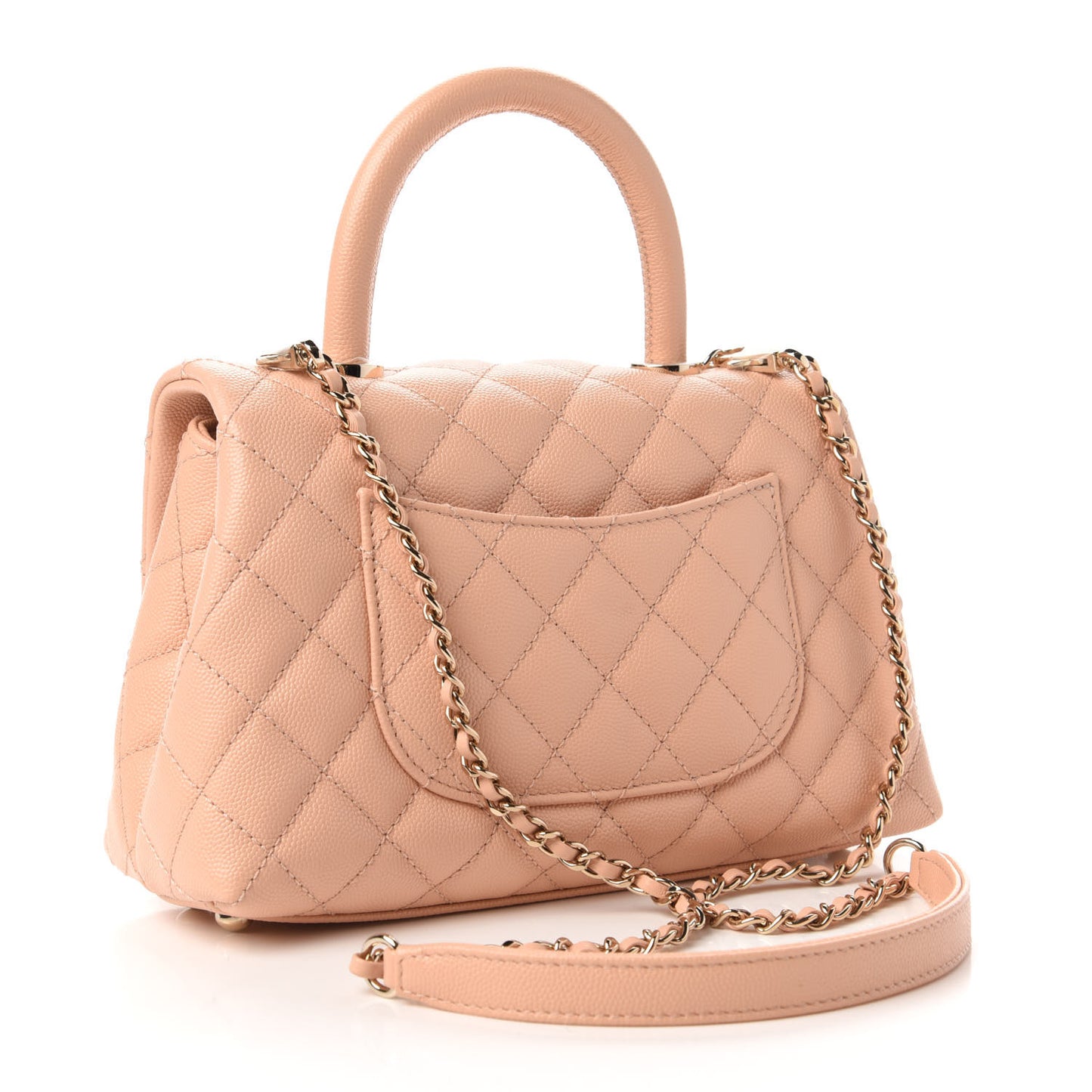 Caviar Quilted Mini Coco Handle Flap Light Pink
