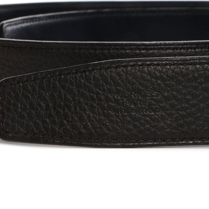 Hermes Taurillon Clemence Box Reversible 32mm Belt Strap 110 Vert Caucase Indigo 3 of 4
