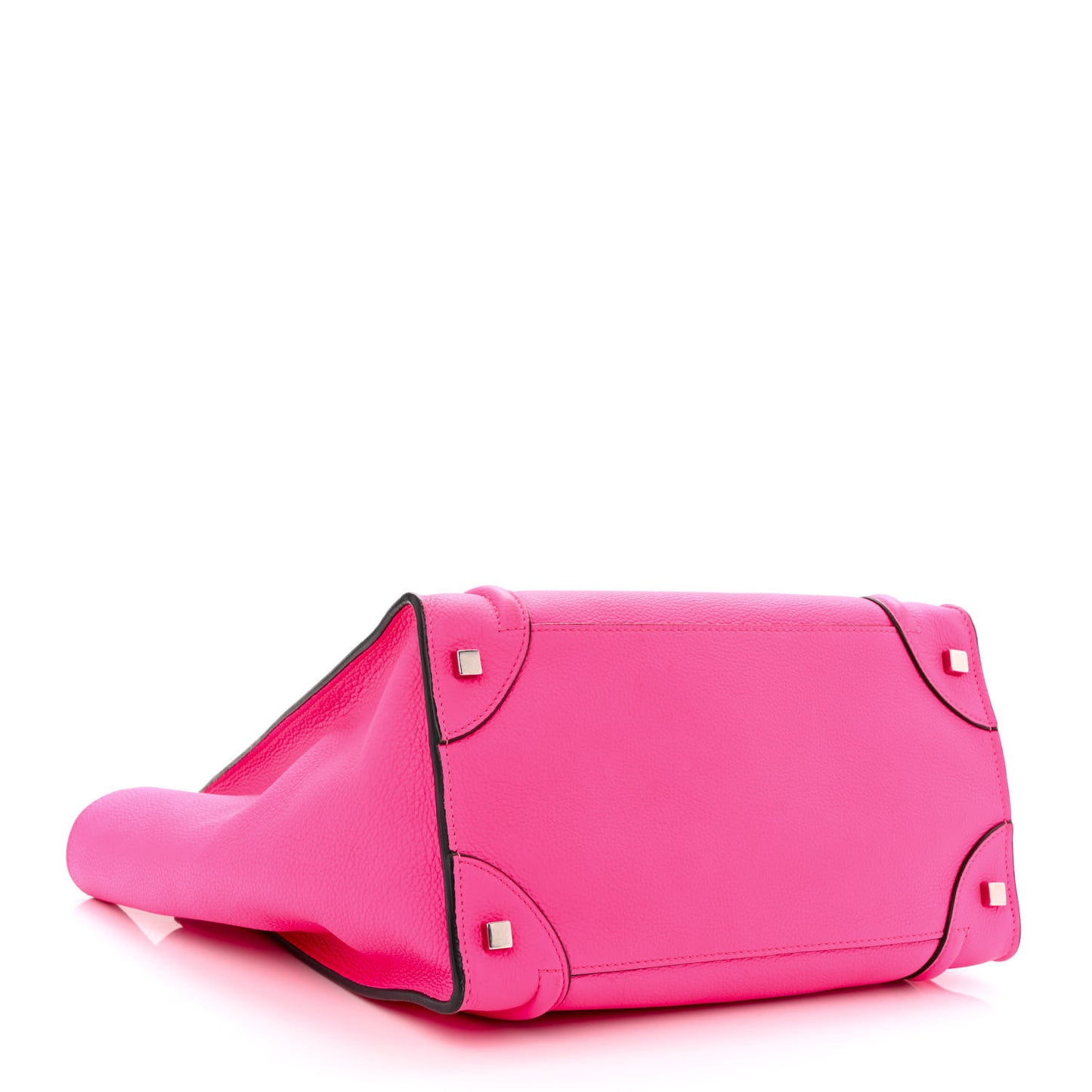 Drummed Calfskin Mini Luggage Fluo Pink