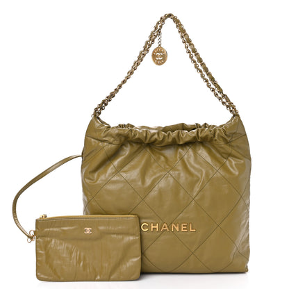 Chanel Shiny Calfskin Quilted Chanel 22 Green 3 of 11