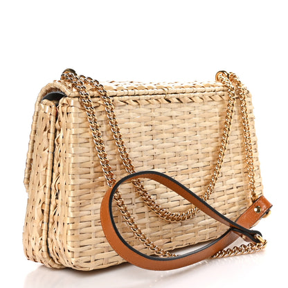 Gucci Glazed Wicker Small Cestino Shoulder Bag Natural 3 of 9