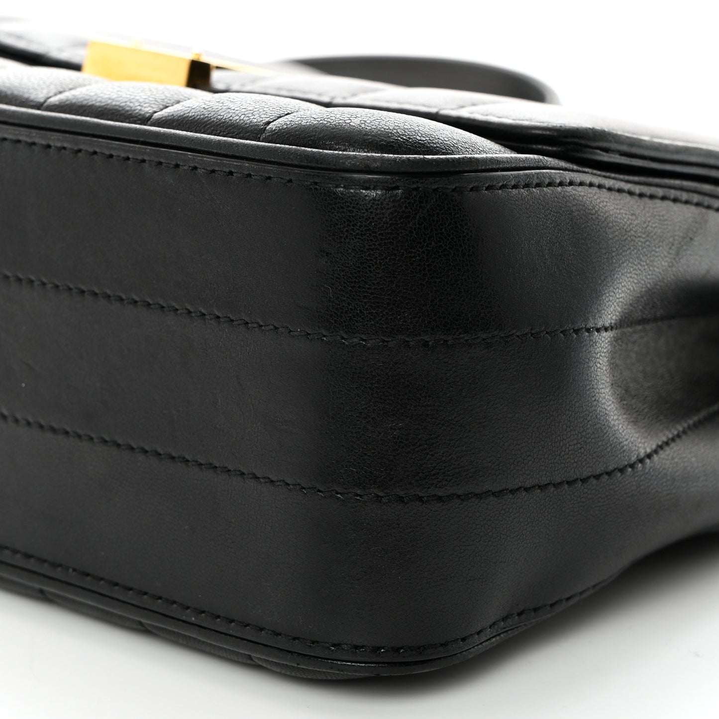 Lambskin Matelasse Monogram Medium Vicky Chain Bag Black