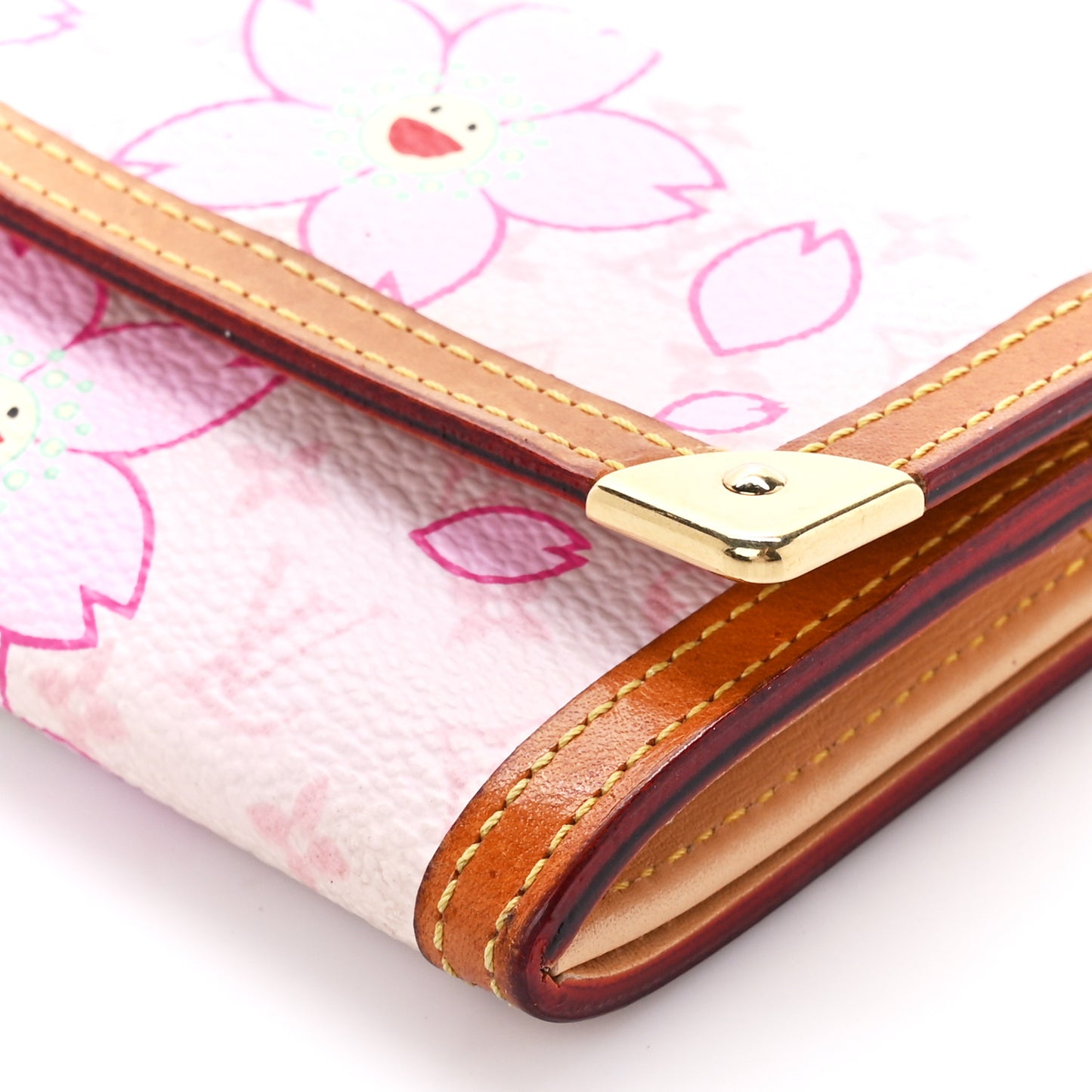 Monogram Cherry Blossom Porte-Monnaie Plat Coin Purse Pink