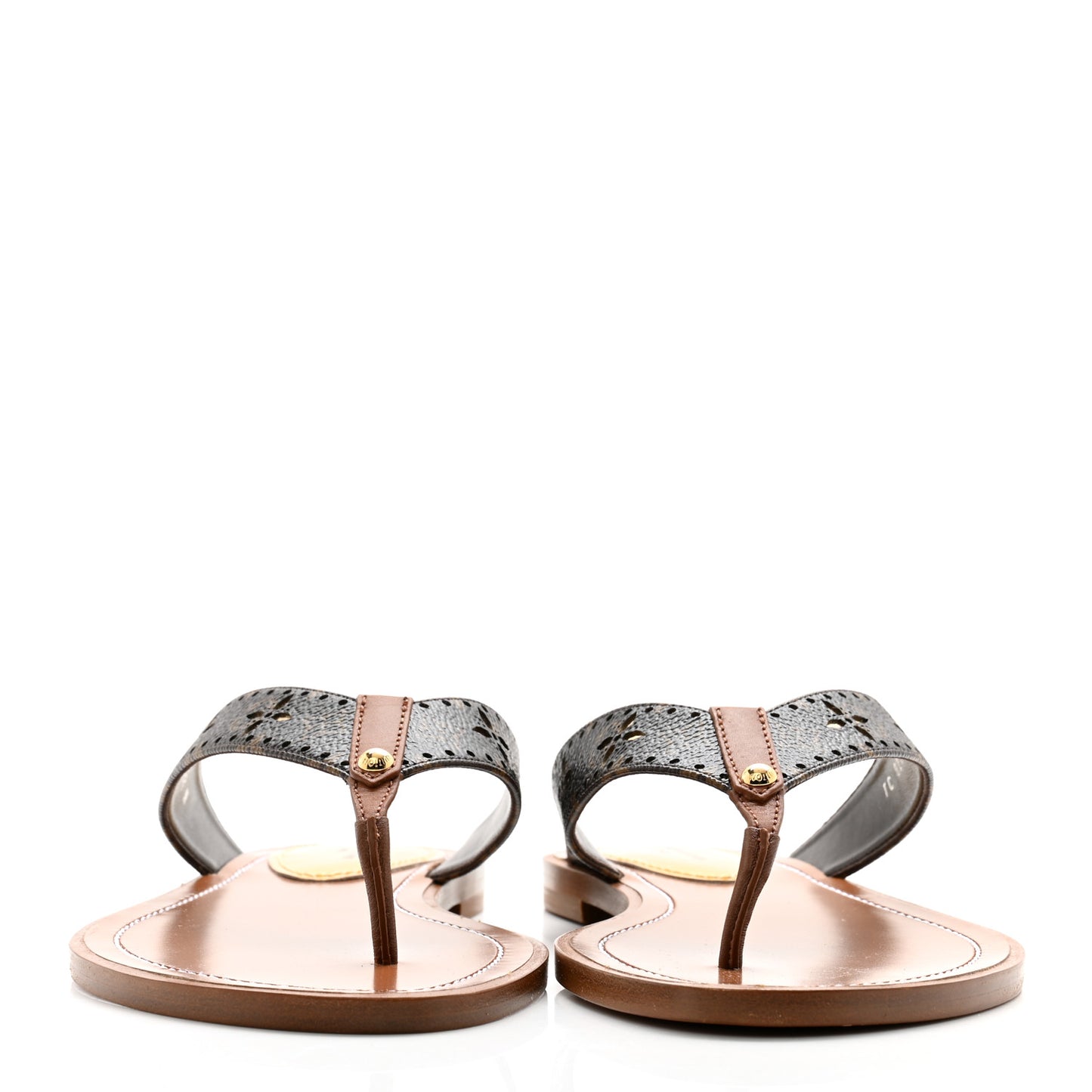 Monogram Sunny Flat Thong Sandals 38.5 Brown
