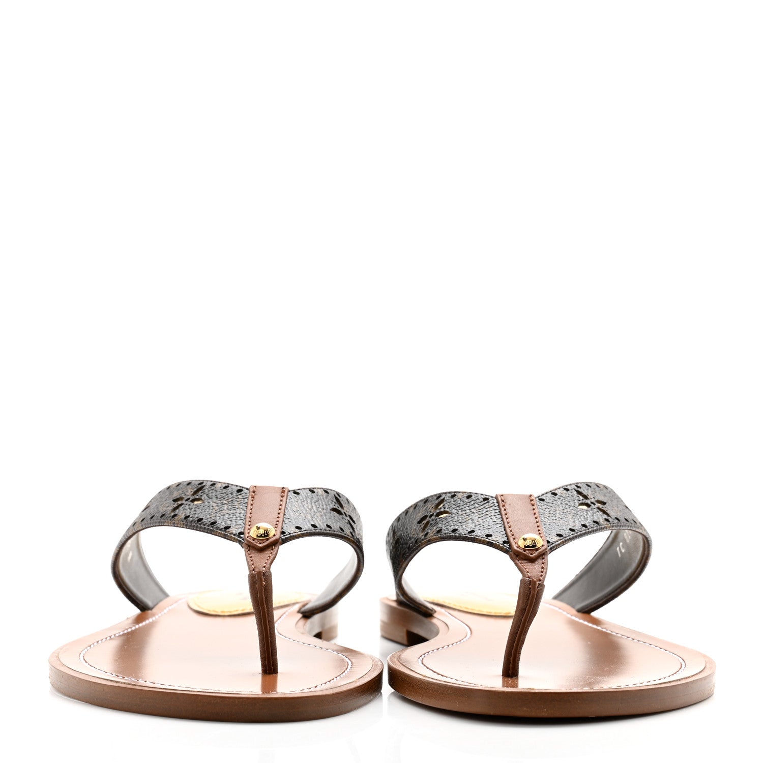 Louis Vuitton Monogram Sunny Flat Thong Sandals 38.5 Brown 2 of 10