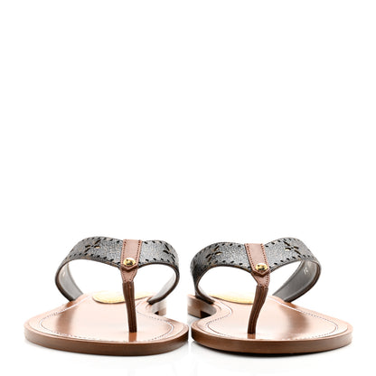 Louis Vuitton Monogram Sunny Flat Thong Sandals 38.5 Brown 2 of 10