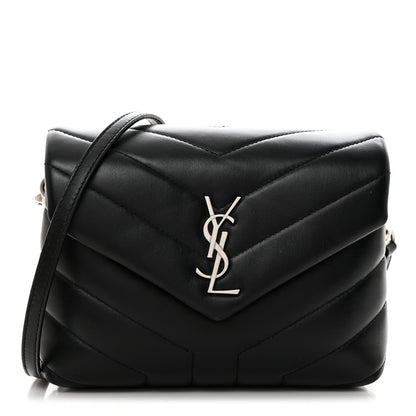 Saint Laurent Calfskin Y Quilted Monogram Toy Loulou Crossbody Bag Black 1 of 11