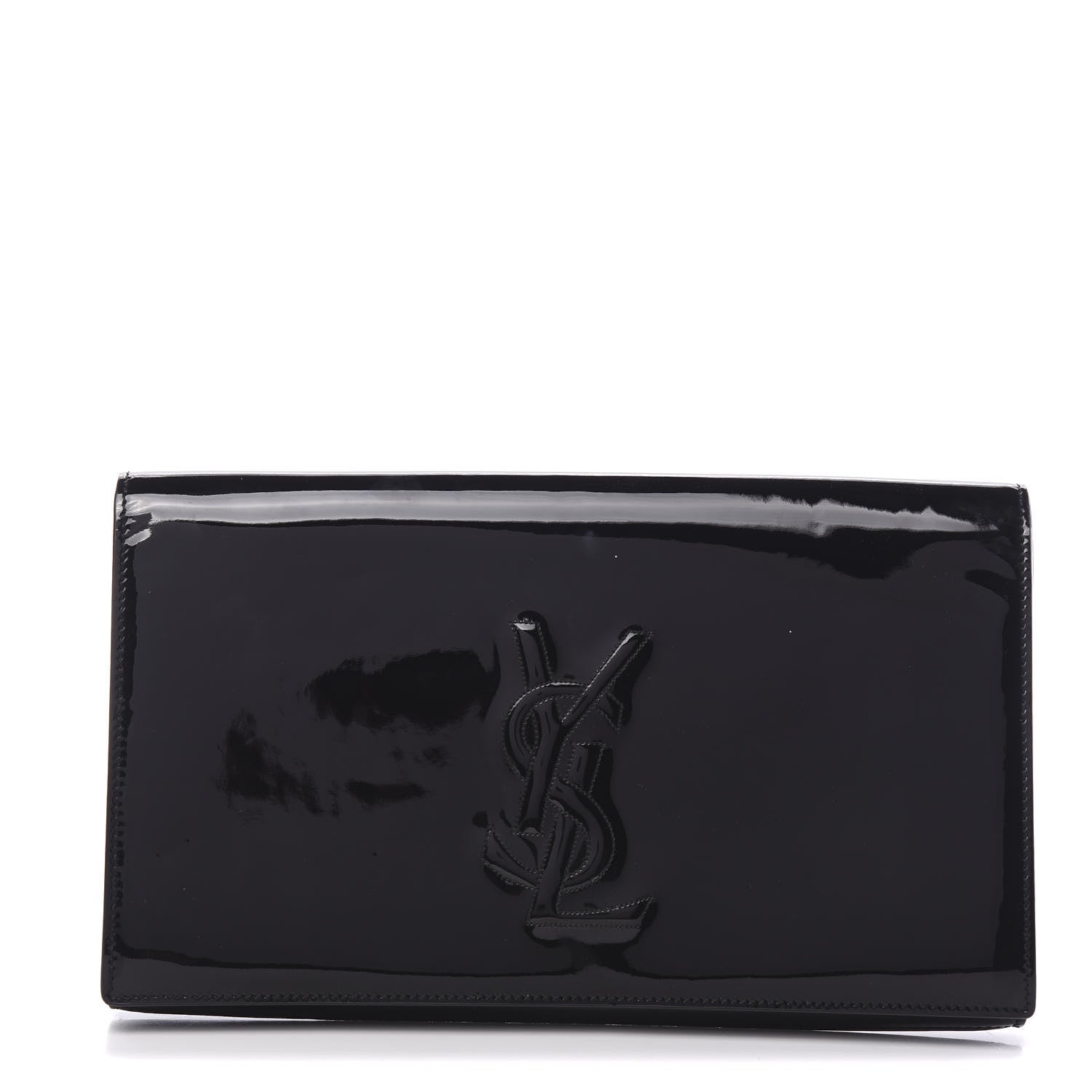 Saint Laurent Patent Monogram Large Belle De Jour Clutch Black 1 of 13