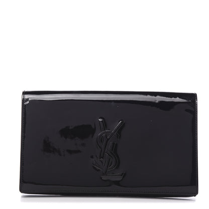 Saint Laurent Patent Monogram Large Belle De Jour Clutch Black 1 of 13