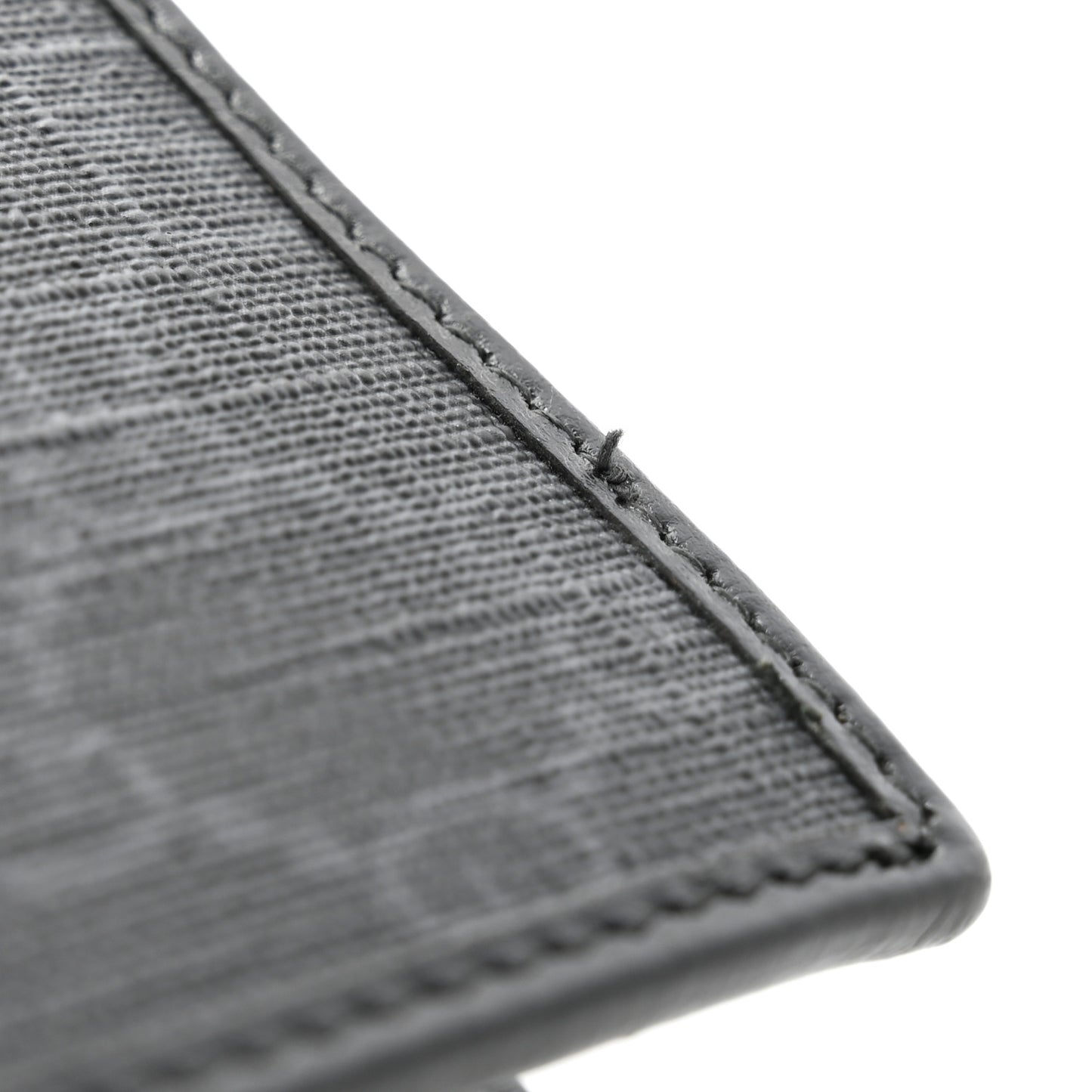 GG Supreme Monogram Textured Calfskin Retro Interlocking G Passport Case Black Grey