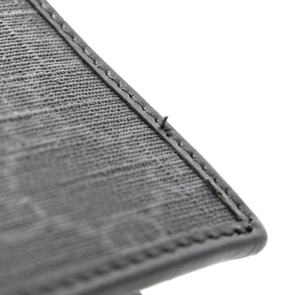 Gucci GG Supreme Monogram Textured Calfskin Retro Interlocking G Passport Case Black Grey 9 of 10