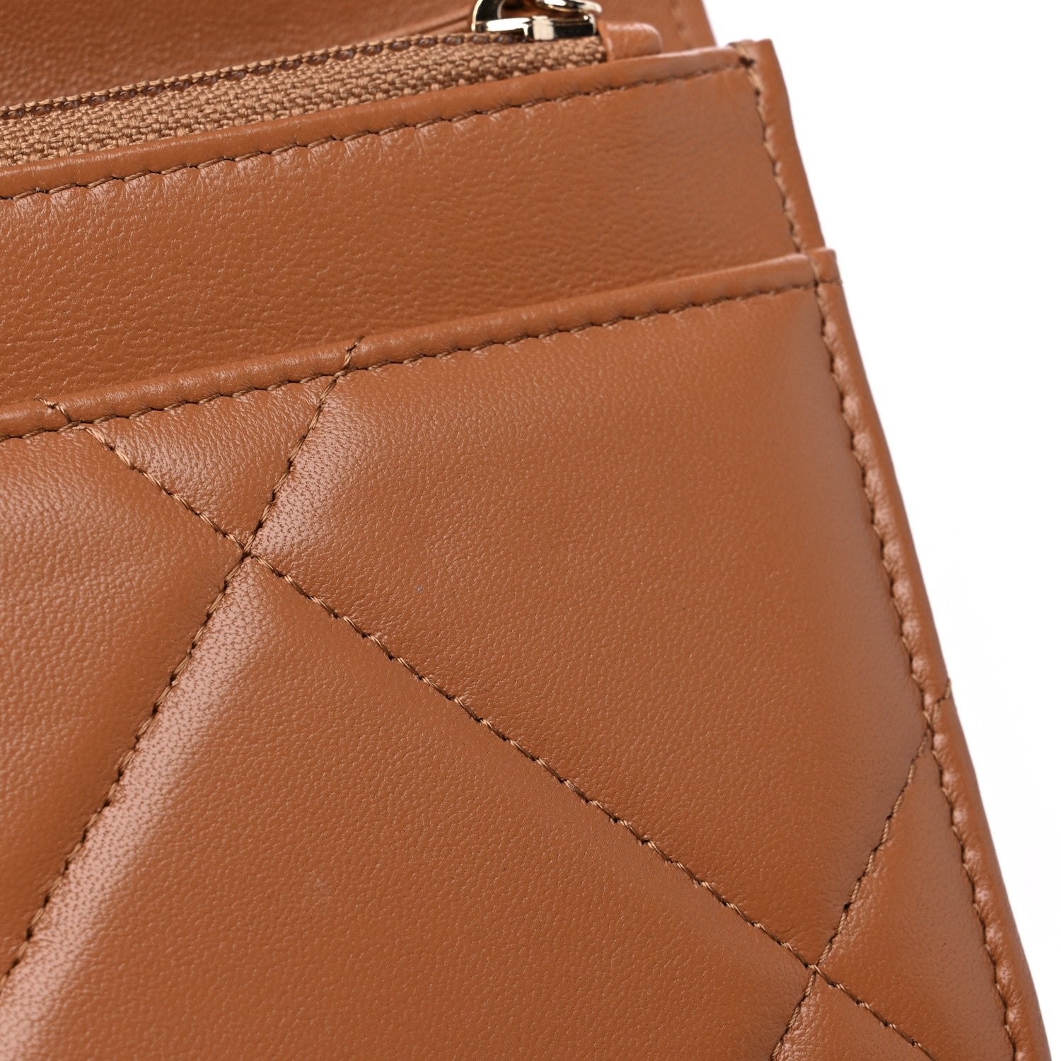 Chanel Lambskin Quilted Chanel 19 Wallet On Chain WOC Brown 11 of 13