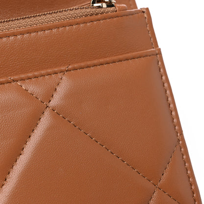 Chanel Lambskin Quilted Chanel 19 Wallet On Chain WOC Brown 11 of 13