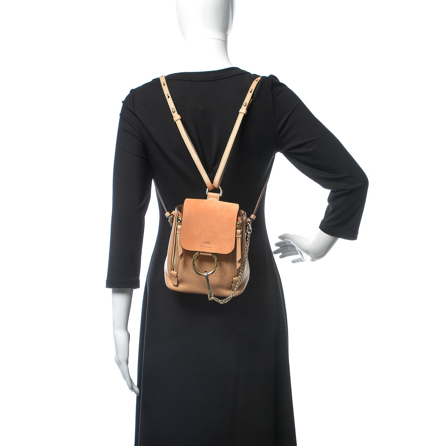Chloe Suede Calfskin Mini Faye Backpack Blush Nude 2 of 9