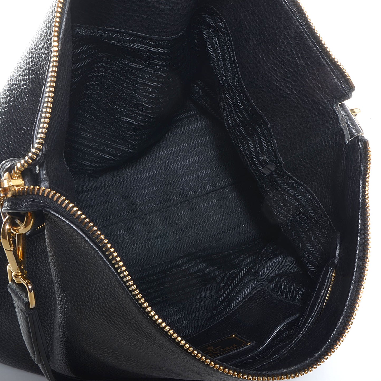 Vitello Daino Side Zip Hobo Nero Black