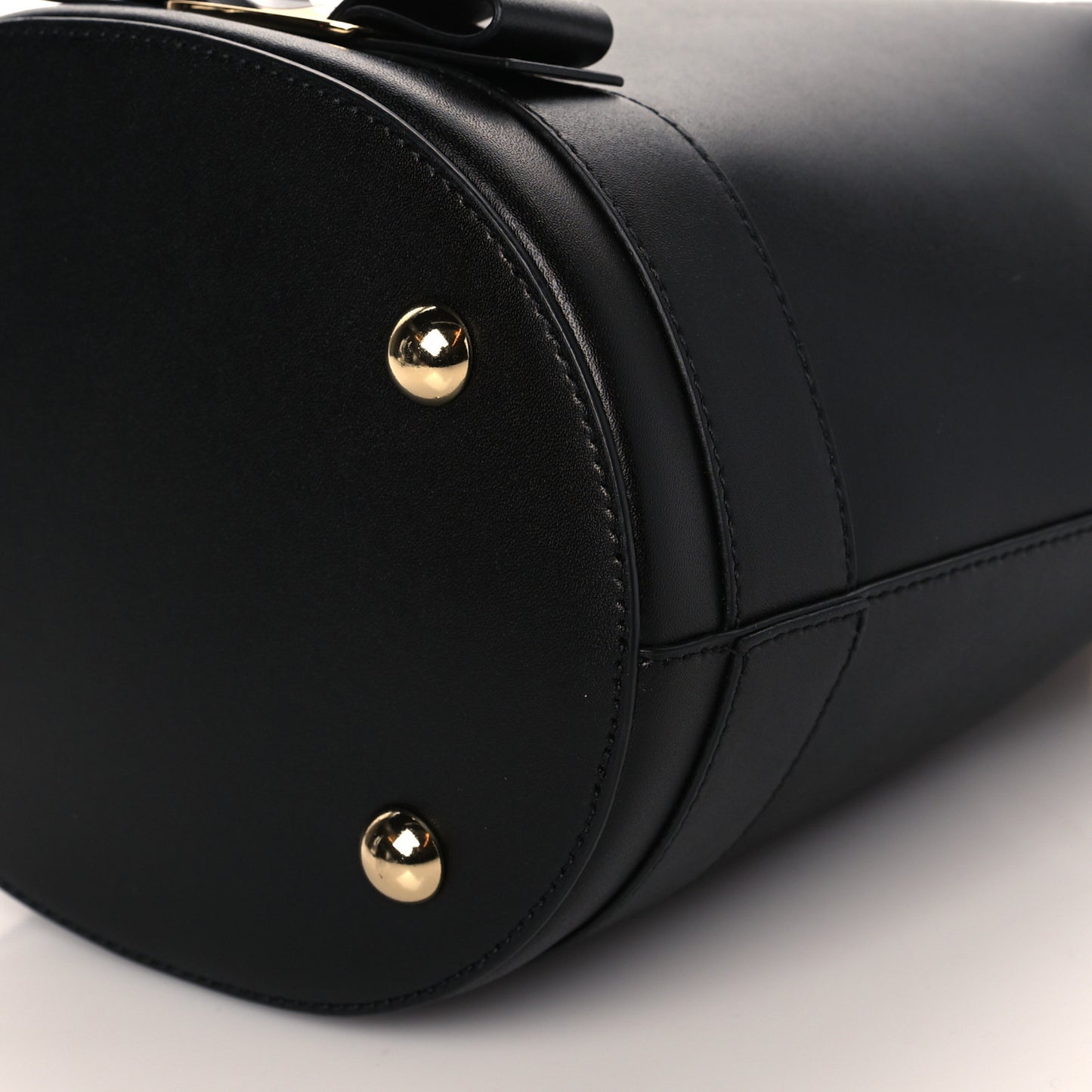 Calfskin Vara Bow Bucket Bag Black