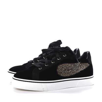 Hermes Velvet Womens Wing Sneakers 37 Black 3 of 10