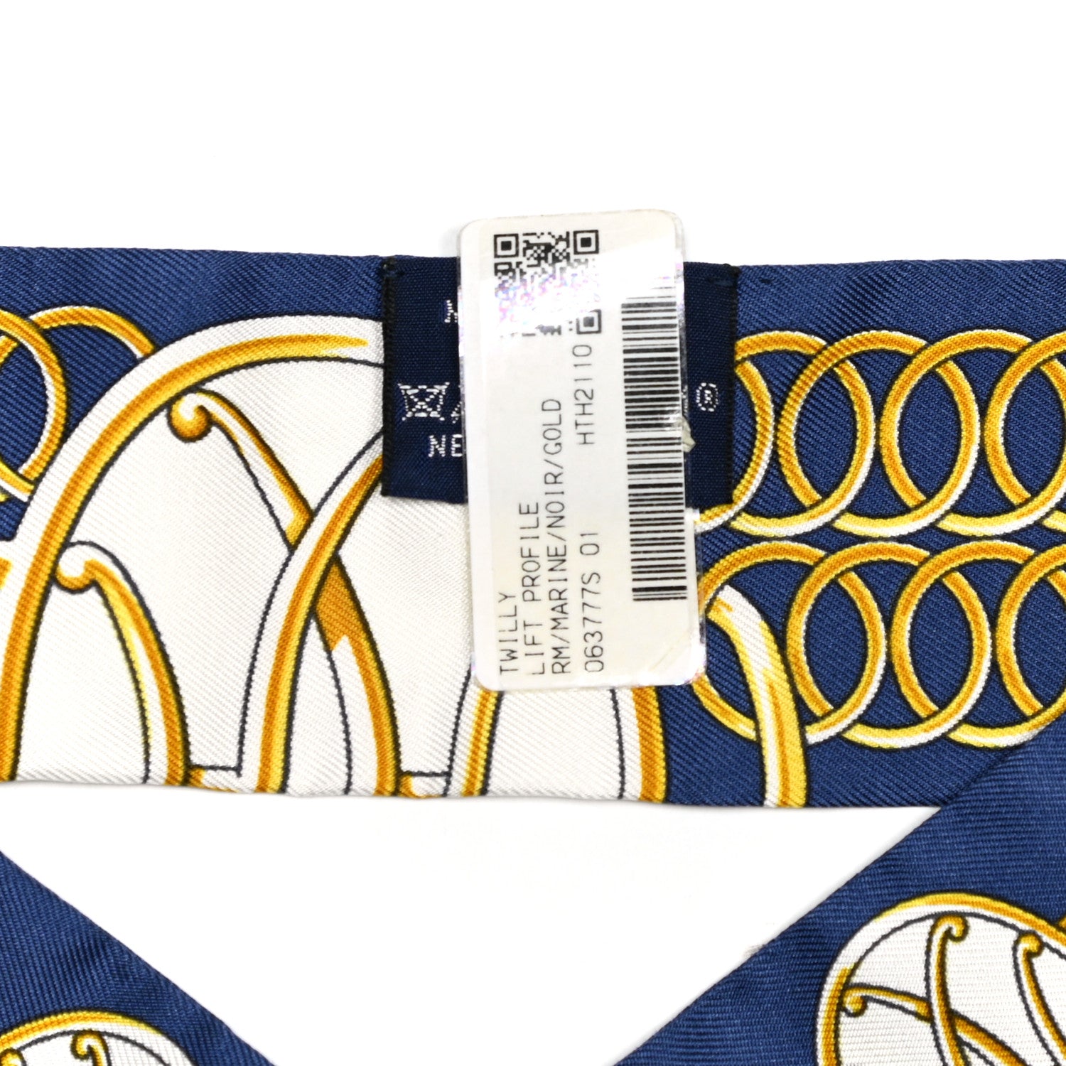 Hermes Silk Lift Profile Twilly Marine Black Gold 3 of 4