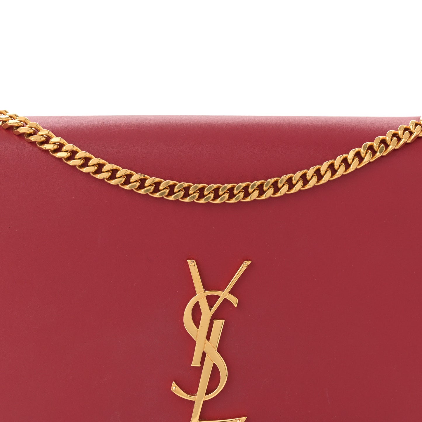 Smooth Calfskin Medium Classic Monogram Kate Tassel Satchel Lipstick Red
