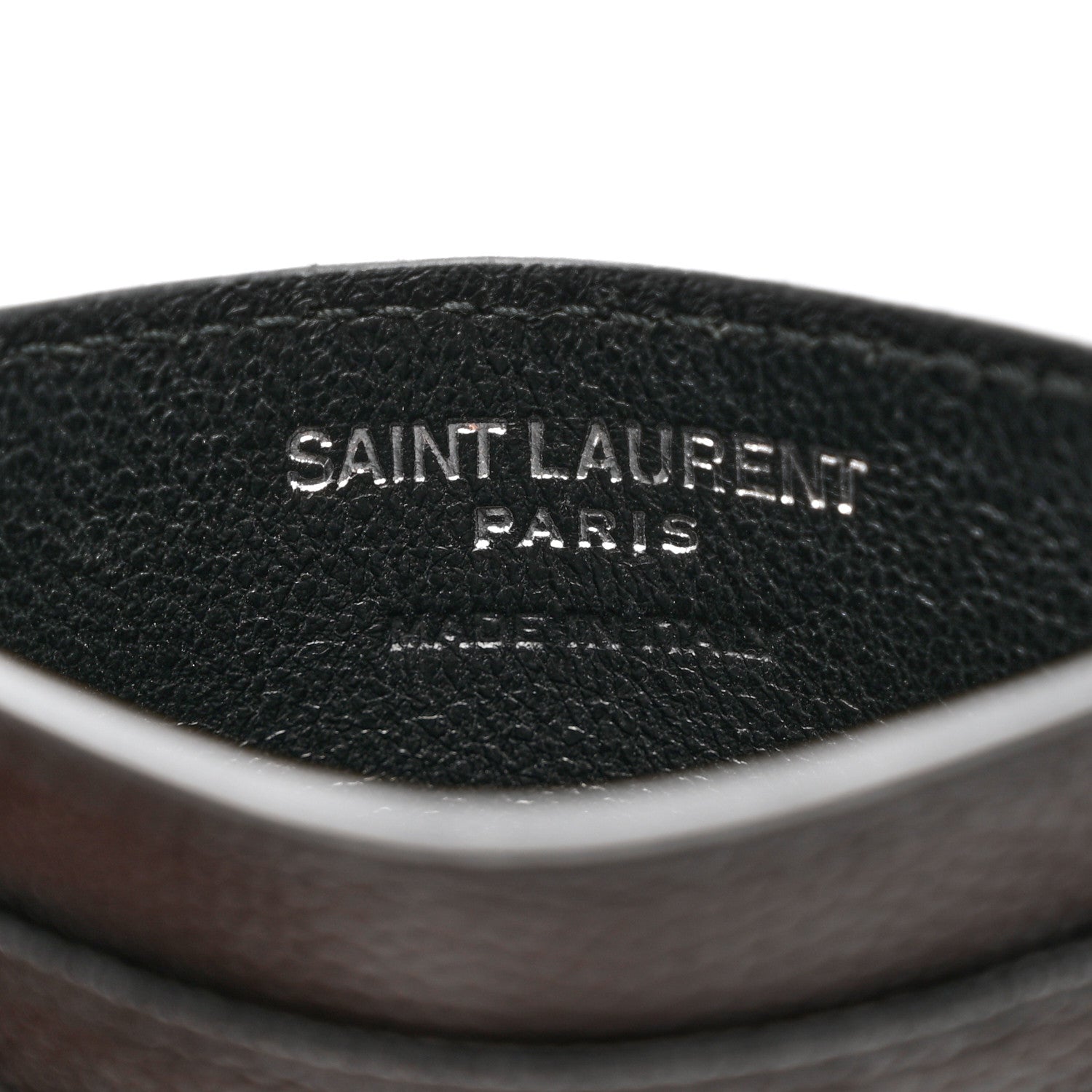 Saint Laurent Grain De Poudre Matelasse Chevron Monogram Credit Card Case Black 5 of 7