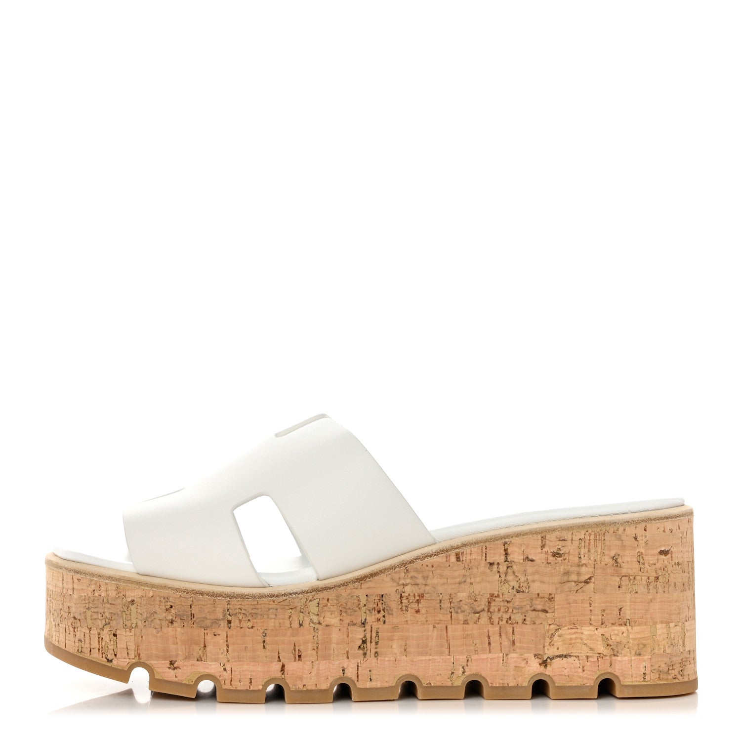 Hermes Calfskin Cork Eze 30 Sandals 41 White 1 of 10