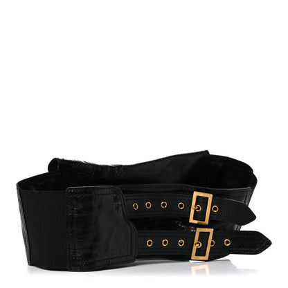 Christian Dior Crinkled Lambskin 135mm Saddle Belt Black 2 of 9