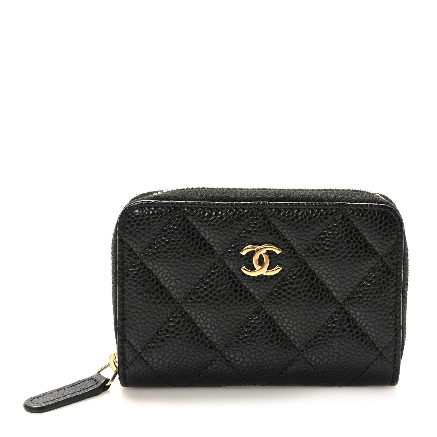 Chanel Caviar Quilted Zip Coin Purse Black 1 of 9