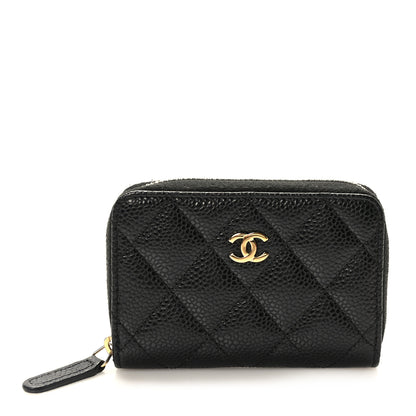 Chanel Caviar Quilted Zip Coin Purse Black 1 of 9