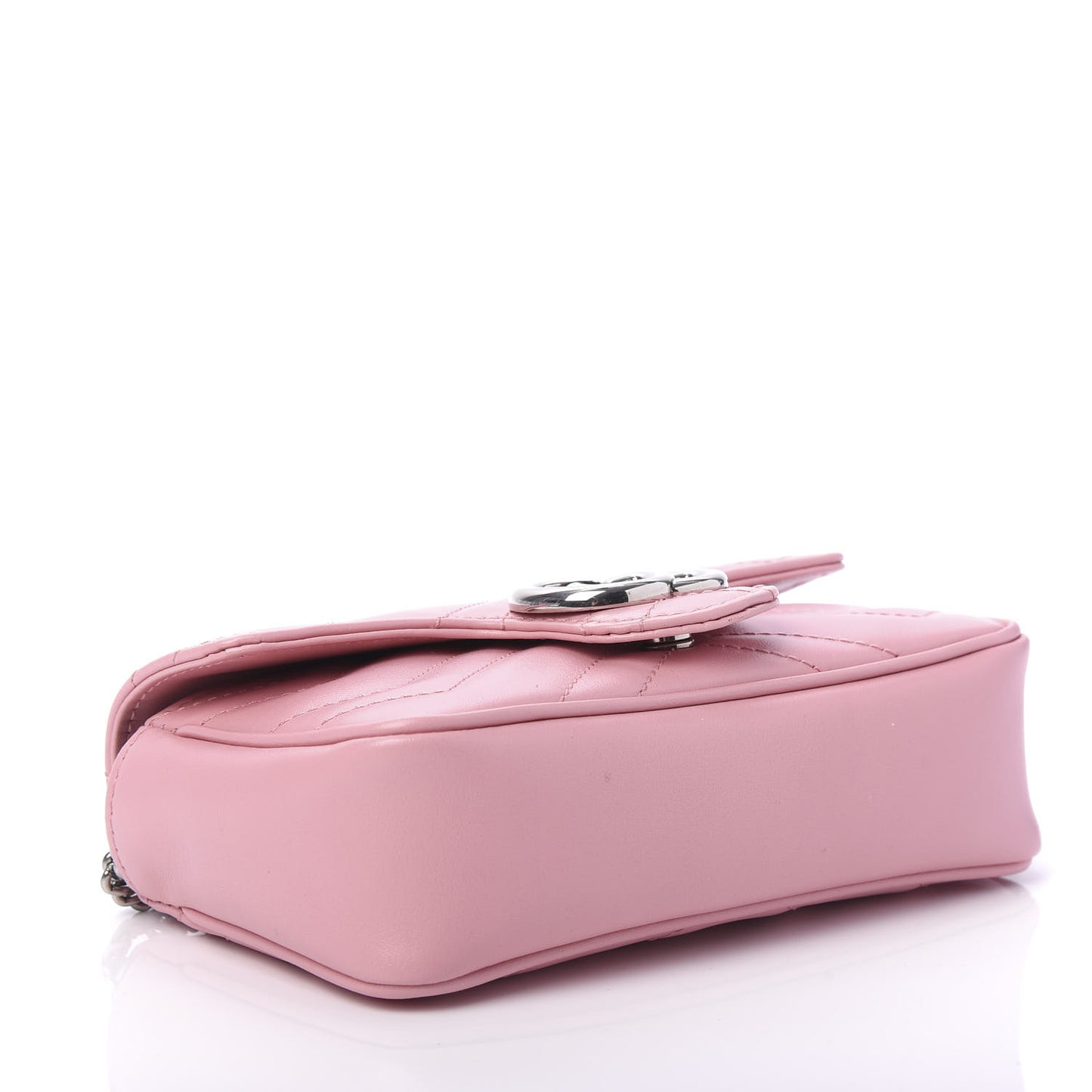 Calfskin Matelasse Super Mini GG Marmont Shoulder Bag Wild Rose