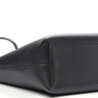 Burberry Grainy Calfskin Haymarket Colours Check Medium Zip Tote Black 8 of 10
