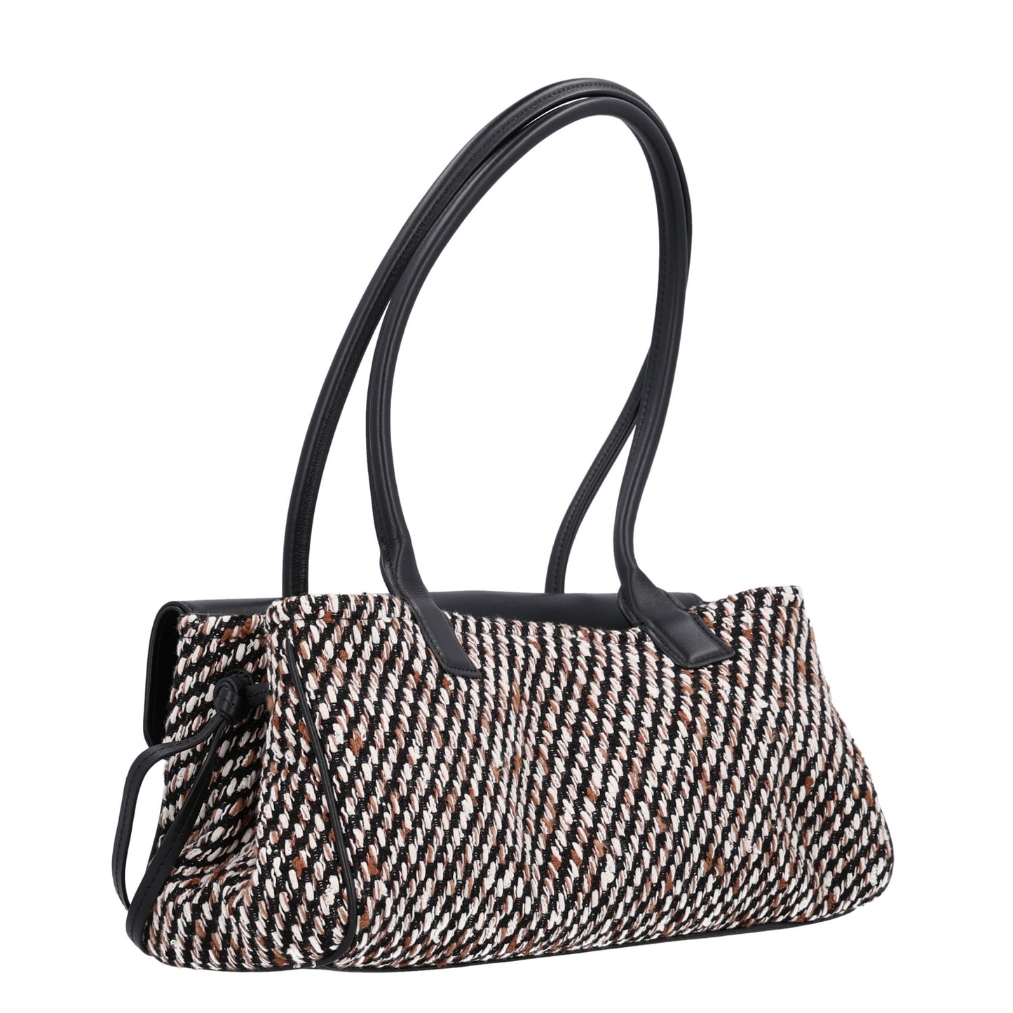 Tweed Calfskin Urban Essentials Small Shopping Bag Black Multicolor