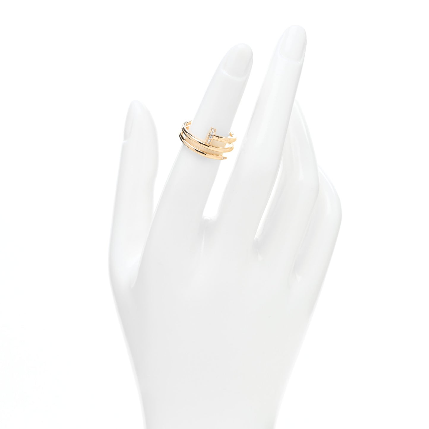 18K Yellow Gold Diamond Double Juste Un Clou Ring 50 5.5