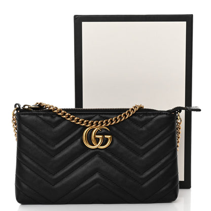 Gucci Calfskin Matelasse Mini GG Marmont Chain Bag Black 10 of 10