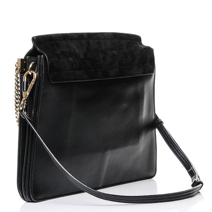Chloe Suede Calfskin Medium Faye Shoulder Bag Black 3 of 10