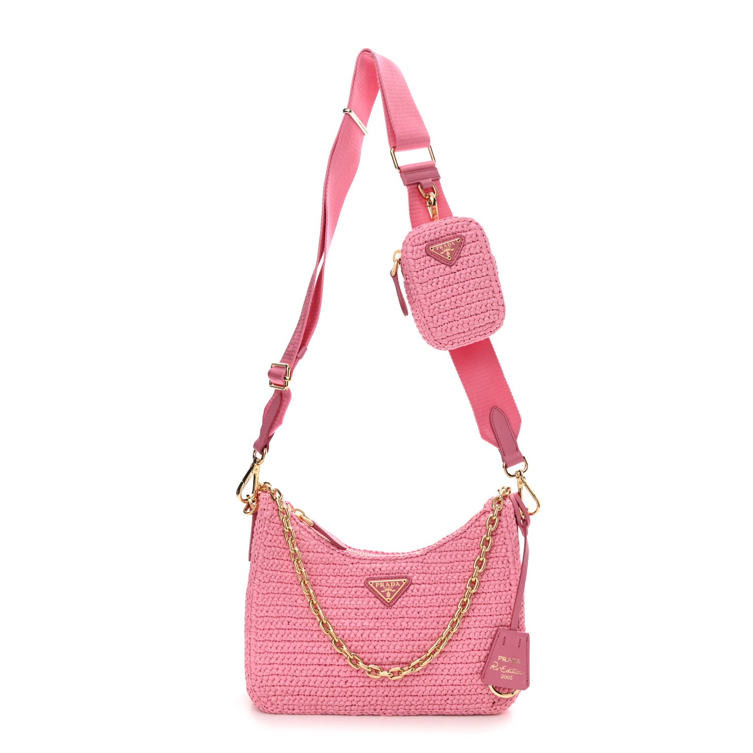 Prada Yarn Raffia Effect Crochet Re-Edition 2005 Shoulder Bag Petalo 1 of 6