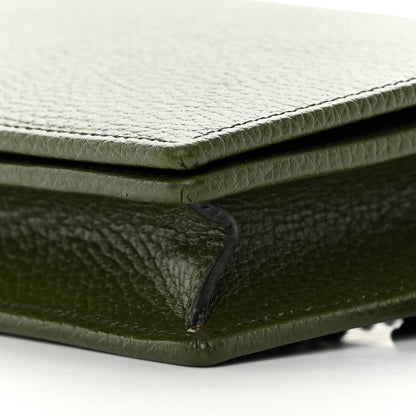 Gucci Dollar Calfskin Enamel Monochrome Mini GG Marmont Chain Wallet Military Wood 9 of 11