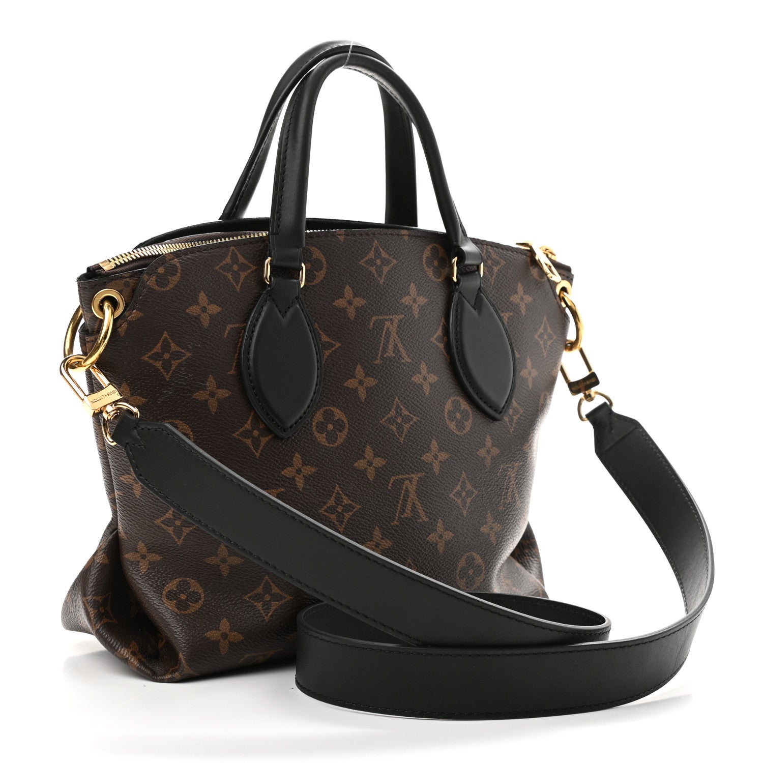 Louis Vuitton Monogram Flower Zipped Tote PM Black 3 of 10