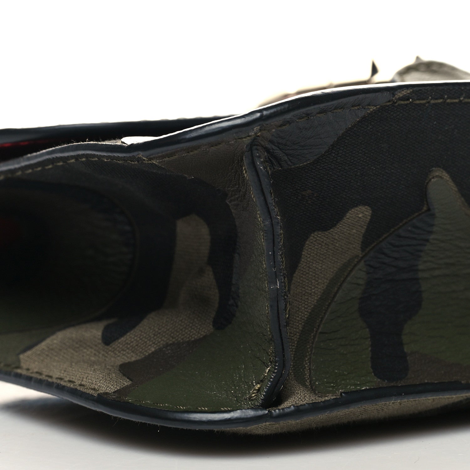 Valentino Garavani Nappa Canvas Camouflage Medium Glam Lock Rockstud Flap Verde 8 of 9