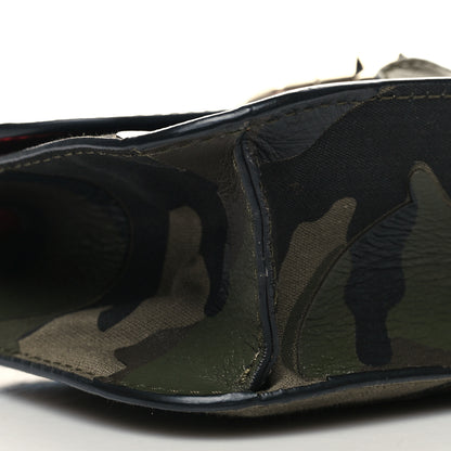 Valentino Garavani Nappa Canvas Camouflage Medium Glam Lock Rockstud Flap Verde 8 of 9