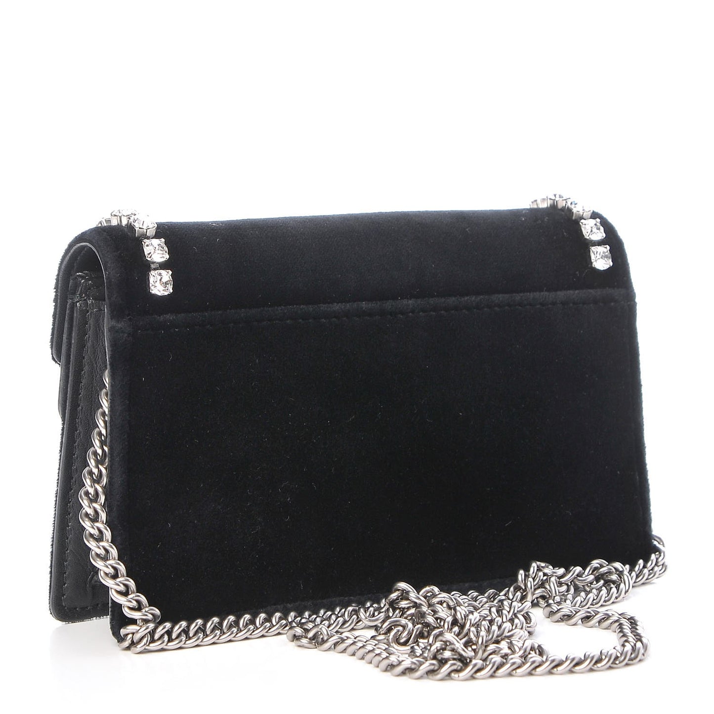 Velvet Crystal Super Mini Dionysus Shoulder Bag Black