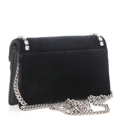 Gucci Velvet Crystal Super Mini Dionysus Shoulder Bag Black 4 of 7