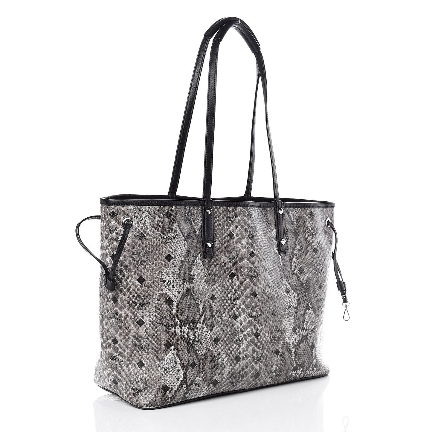 Visetos Snakeskin Embossed Medium Shopper Tote Grey