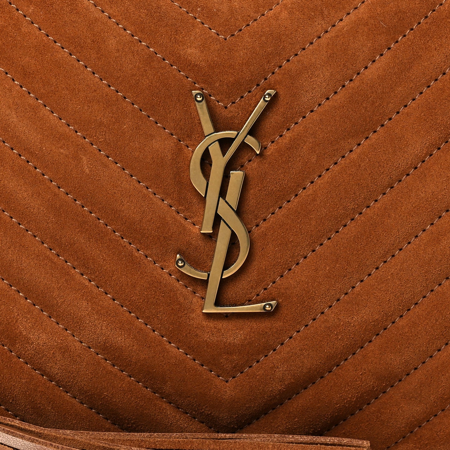 Suede Matelasse Monogram Lou Camera Bag Cinnamon