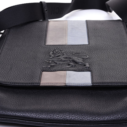 MCM Calfskin Munich Lion Messenger Black 12 of 13