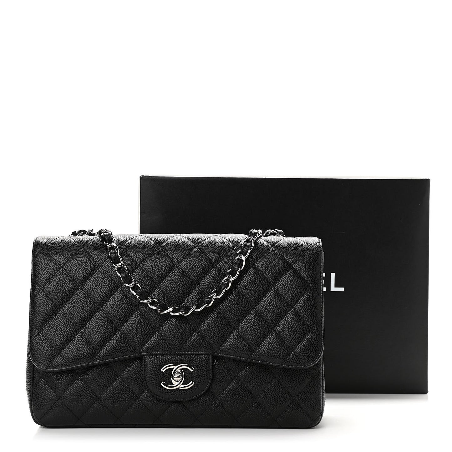Caviar Quilted Jumbo Single Flap Black