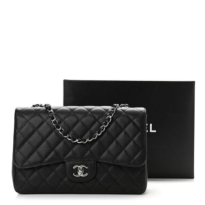 Chanel Caviar Quilted Jumbo Single Flap Black 12 of 12
