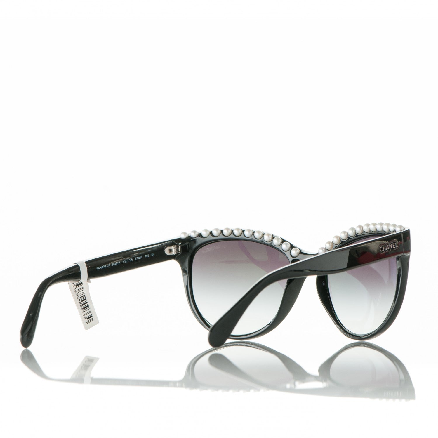 Chanel Freshwater Cultured Pearl Butterfly Sunglasses 6040-H Black 4 of 8