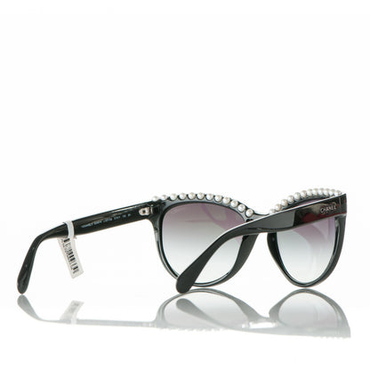 Chanel Freshwater Cultured Pearl Butterfly Sunglasses 6040-H Black 4 of 8